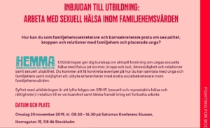 Inbjudan till utbildning RFSU: Arbeta med sexuell hälsa inom familjehemsvården