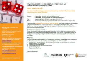 Konferenstips: Spel om pengar 4 eller 5 dec 2019